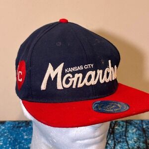 Rings & Crwns Kansas City Monarchs Snapback Hat Navy Red Negro Leagues Legends